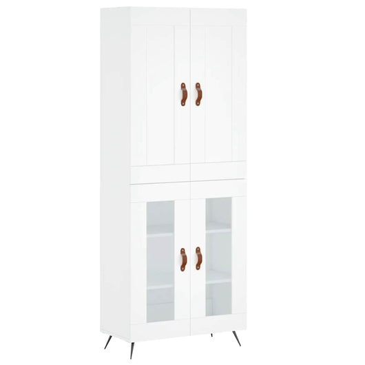 vidaXL Credenza Bianca 69,5x34x180 cm in Legno Multistrato