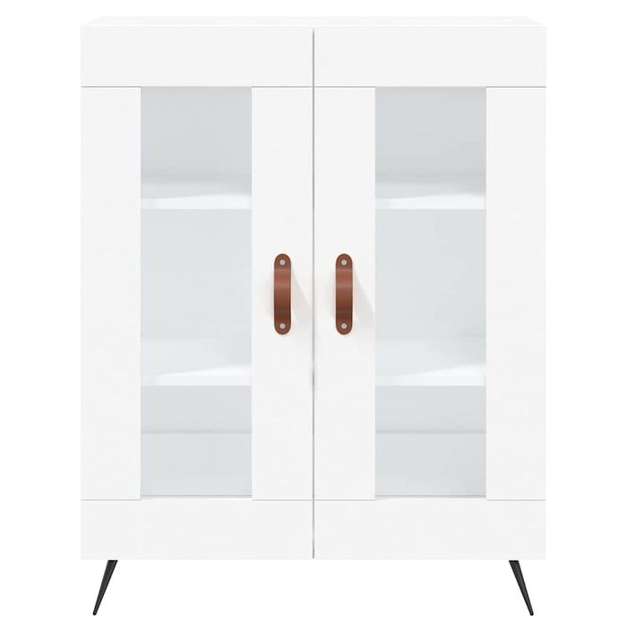 Credenza-Buffet-Armadio da cucina Bianca 69,5x34x180 cm in Legno Multistrato 392230