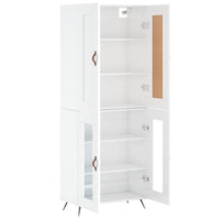 Credenza Bianco Lucido 69,5x34x180 cm in Legno Multistrato 3199595