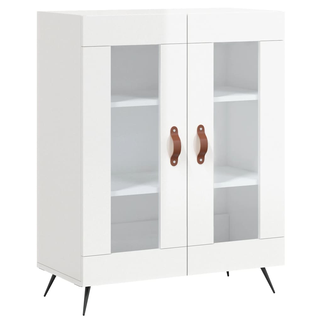 Credenza Bianco Lucido 69,5x34x180 cm in Legno Multistrato 3199595