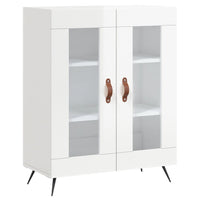 Credenza Bianco Lucido 69,5x34x180 cm in Legno Multistrato 3199595