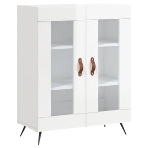 Credenza Bianco Lucido 69,5x34x180 cm in Legno Multistrato 3199595
