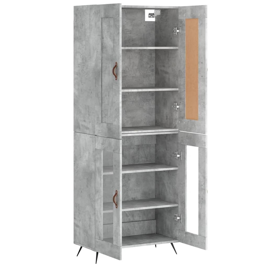 Credenza cassettiera mobile contenitore organizer cucina soggiorno salotto alto 695 x 34 x 180 cm legno ingegnerizzato grigio 02_0034544