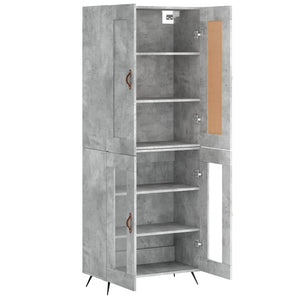 Credenza cassettiera mobile contenitore organizer cucina soggiorno salotto alto 695 x 34 x 180 cm legno ingegnerizzato grigio 02_0034544