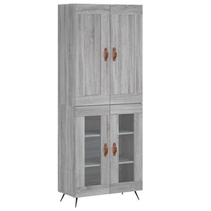 Credenza Grigio Sonoma 69,5x34x180 cm in Legno Multistrato 3199599