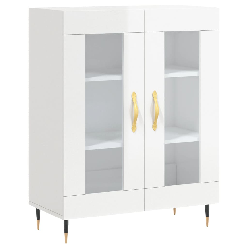 Credenza Bianco Lucido 69,5x34x180 cm in Legno Multistrato 3199603