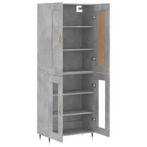 Credenza Grigio Cemento 69,5x34x180 cm in Legno Multistrato 3199605