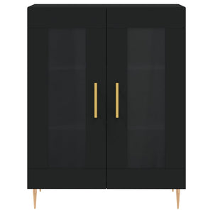 Credenza Nera 69,5x34x180 cm in Legno Multistrato 3199610