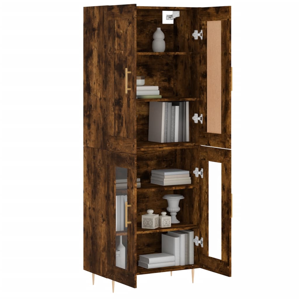 vidaXL Credenza Rovere Fumo  69,5x34x180 cm in Legno Multistrato