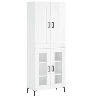 Credenza Bianco Lucido 69,5x34x180 cm in Legno Multistrato 3199619
