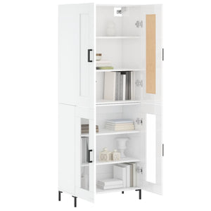 Credenza Bianco Lucido 69,5x34x180 cm in Legno Multistrato 3199619