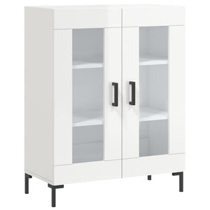Credenza Bianco Lucido 69,5x34x180 cm in Legno Multistrato 3199619