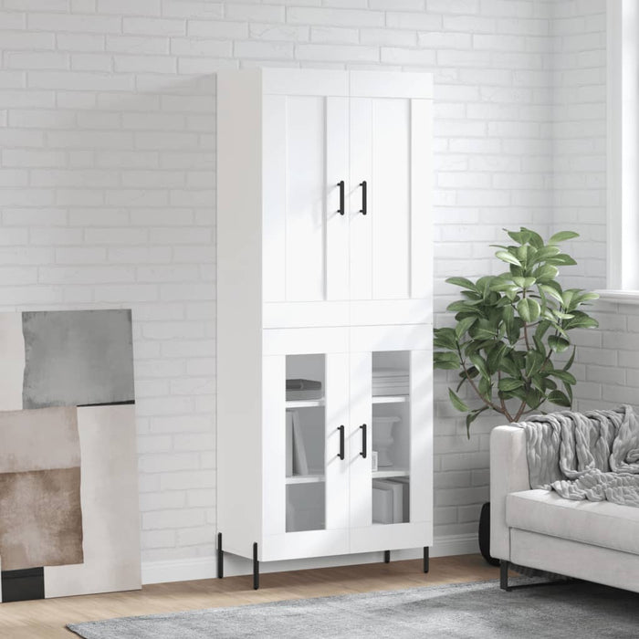 vidaXL Credenza Bianca 69,5x34x180 cm in Legno Multistrato