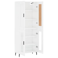 Credenza Bianco Lucido 69,5x34x180 cm in Legno Multistrato 3199635