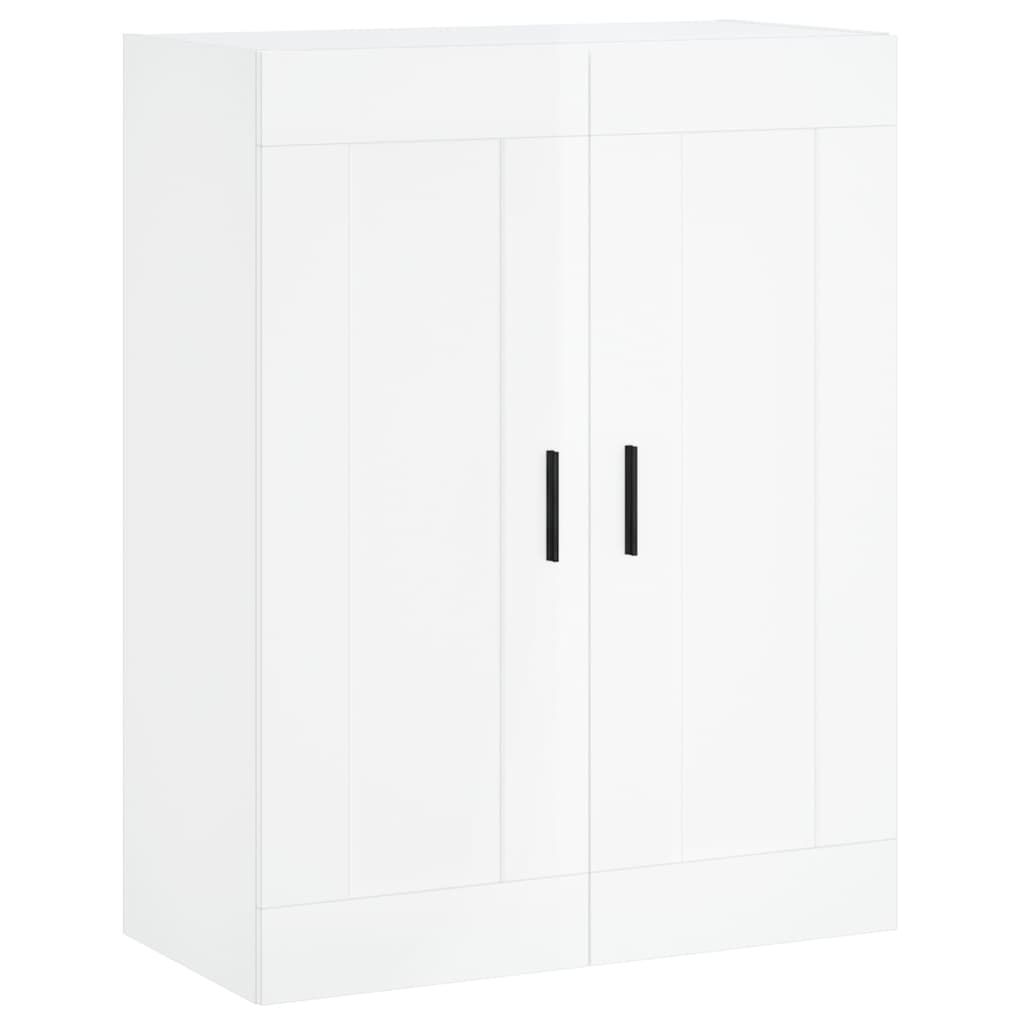 Credenza Bianco Lucido 69,5x34x180 cm in Legno Multistrato 3199635