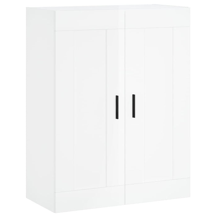 Credenza Bianco Lucido 69,5x34x180 cm in Legno Multistrato 3199635