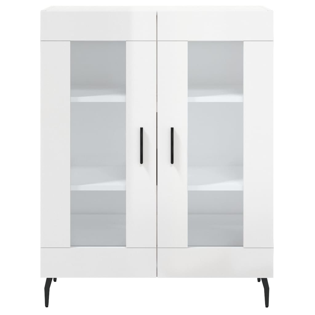 Credenza Bianco Lucido 69,5x34x180 cm in Legno Multistrato 3199635