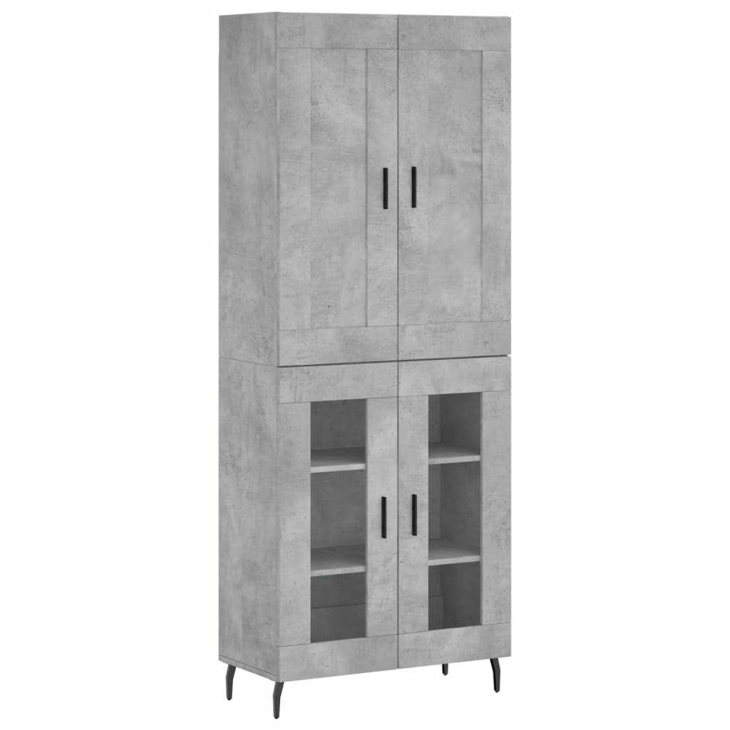Credenza Grigio Cemento 69,5x34x180 cm in Legno Multistrato 3199637