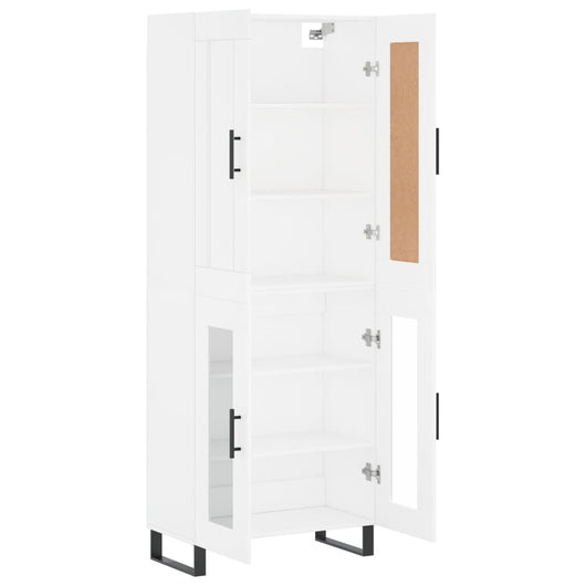 Credenza buffet cassettiera mobile contenitore organizer cucina soggiorno soggiorno alto 69,5 x 34 x 180 cm derivati ​​del legno bianco 02_0032707