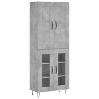 vidaXL Credenza Grigio Cemento 69,5x34x180 cm in Legno Multistrato