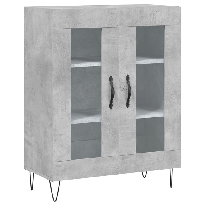 vidaXL Credenza Grigio Cemento 69,5x34x180 cm in Legno Multistrato
