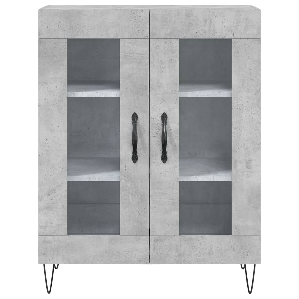 vidaXL Credenza Grigio Cemento 69,5x34x180 cm in Legno Multistrato