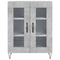 vidaXL Credenza Grigio Cemento 69,5x34x180 cm in Legno Multistrato