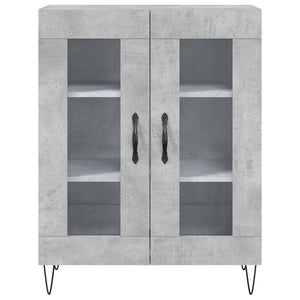 vidaXL Credenza Grigio Cemento 69,5x34x180 cm in Legno Multistrato