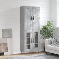 Credenza Grigio Cemento 69,5x34x180 cm in Legno Multistrato 3199653