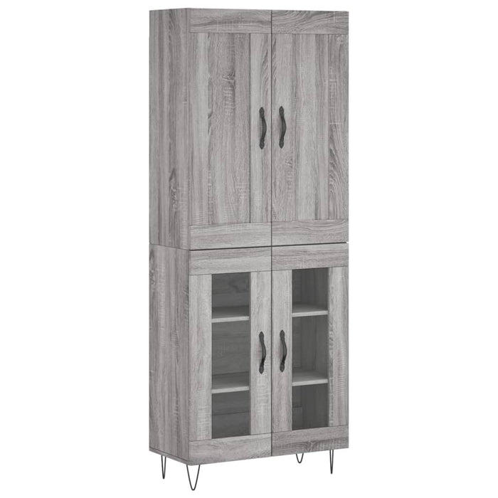 vidaXL Credenza Grigio Sonoma 69,5x34x180 cm in Legno Multistrato