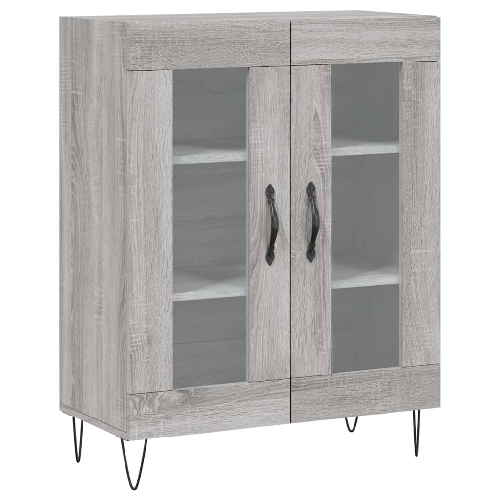 Credenza Grigio Sonoma 69,5x34x180 cm in Legno Multistrato 3199655