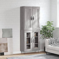 vidaXL Credenza Grigio Sonoma 69,5x34x180 cm in Legno Multistrato