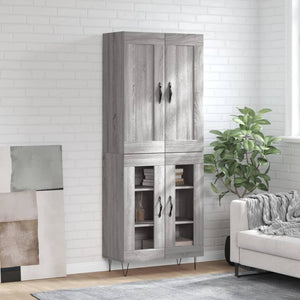 vidaXL Credenza Grigio Sonoma 69,5x34x180 cm in Legno Multistrato
