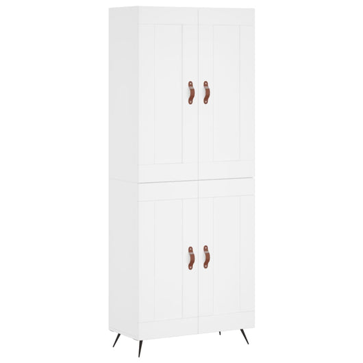 vidaXL Credenza Bianca 69,5x34x180 cm in Legno Multistrato