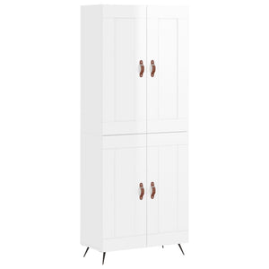 Credenza Bianco Lucido 69,5x34x180 cm in Legno Multistrato 3199659
