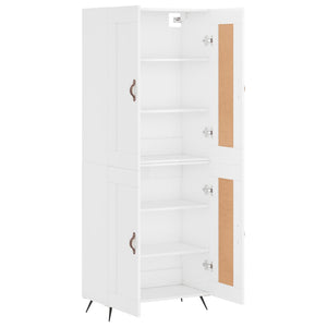 Credenza Bianco Lucido 69,5x34x180 cm in Legno Multistrato 3199659