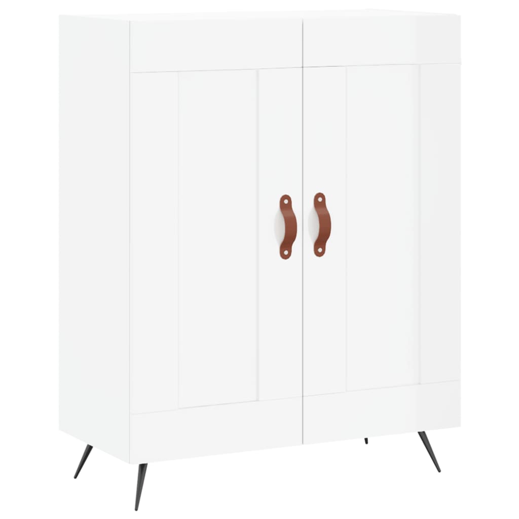 Credenza Bianco Lucido 69,5x34x180 cm in Legno Multistrato 3199659