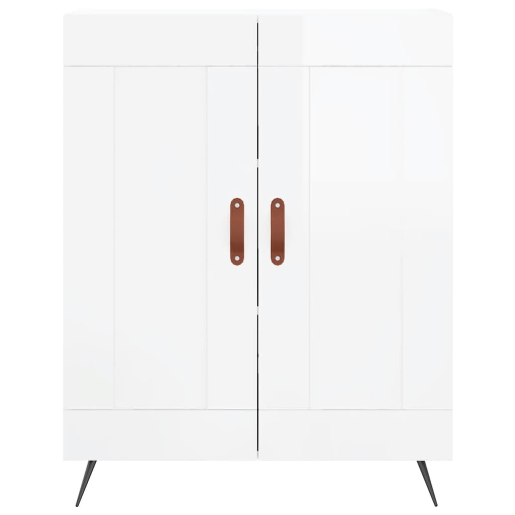 Credenza Bianco Lucido 69,5x34x180 cm in Legno Multistrato 3199659