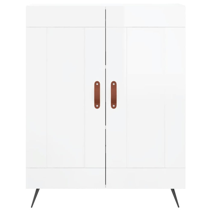 Credenza Bianco Lucido 69,5x34x180 cm in Legno Multistrato 3199659