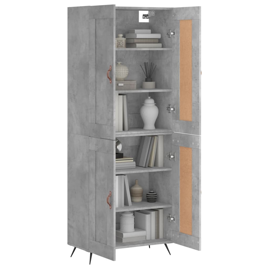 Credenza Grigio Cemento 69,5x34x180 cm in Legno Multistrato 3199661