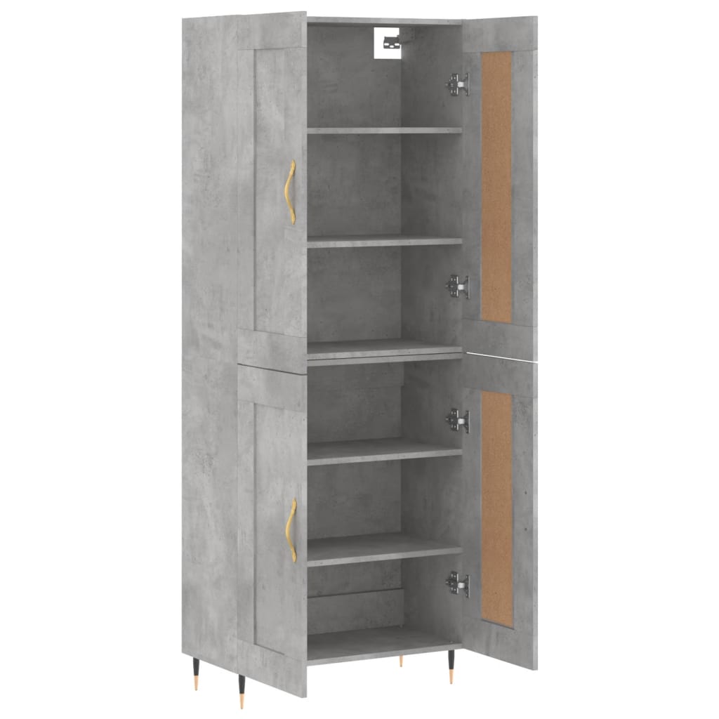 Credenza cassettiera mobile contenitore organizer cucina soggiorno salotto alto 695 x 34 x 180 cm legno ingegnerizzato grigio 02_0034705