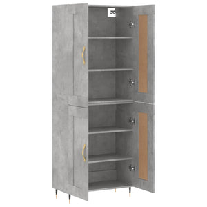 Credenza cassettiera mobile contenitore organizer cucina soggiorno salotto alto 695 x 34 x 180 cm legno ingegnerizzato grigio 02_0034705