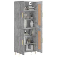 Credenza cassettiera mobile contenitore organizer cucina soggiorno salotto alto 695 x 34 x 180 cm legno ingegnerizzato grigio 02_0034595