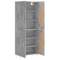 Credenza cassettiera mobile contenitore organizer cucina soggiorno salotto alto 695 x 34 x 180 cm legno ingegnerizzato grigio 02_0034595