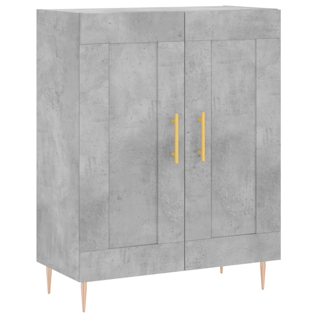 vidaXL Credenza Grigio Cemento 69,5x34x180 cm in Legno Multistrato