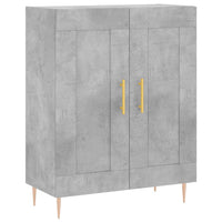 vidaXL Credenza Grigio Cemento 69,5x34x180 cm in Legno Multistrato