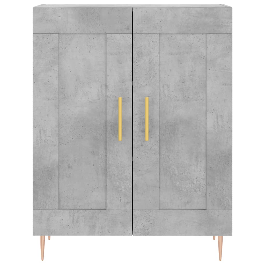 vidaXL Credenza Grigio Cemento 69,5x34x180 cm in Legno Multistrato