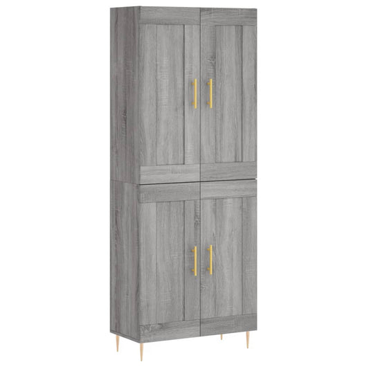 vidaXL Credenza Grigio Sonoma 69,5x34x180 cm in Legno Multistrato