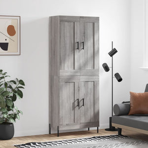 vidaXL Credenza Grigio Sonoma 69,5x34x180 cm in Legno Multistrato