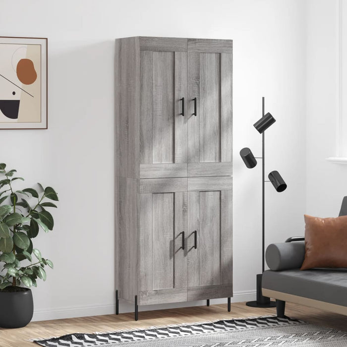 Credenza Grigio Sonoma 69,5x34x180 cm in Legno Multistrato 3199695